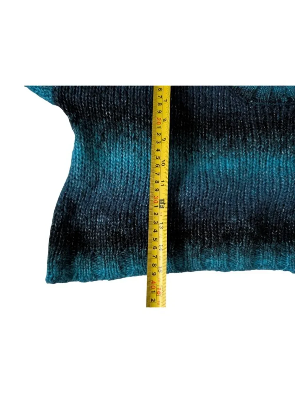 Ecote Urban Outfitters Blue Green Ombre Striped Crop Oversize Boxy Sweater XS